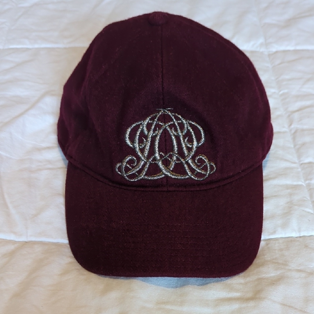 J. Crew Burgundy Hat with Silver Detailing